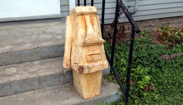 Moai Man Chainsaw Carving