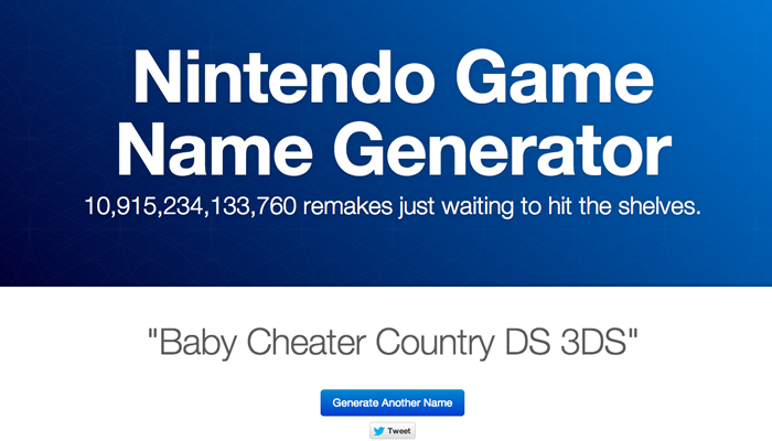 Nintendo Game Name Generator