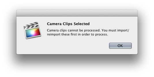 Final Cut Pro X - Camera Clip Issues