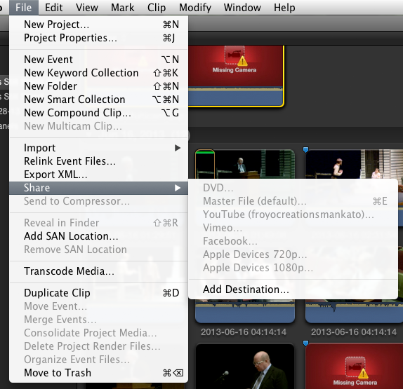 Final Cut Pro X - Camera Clip Issues